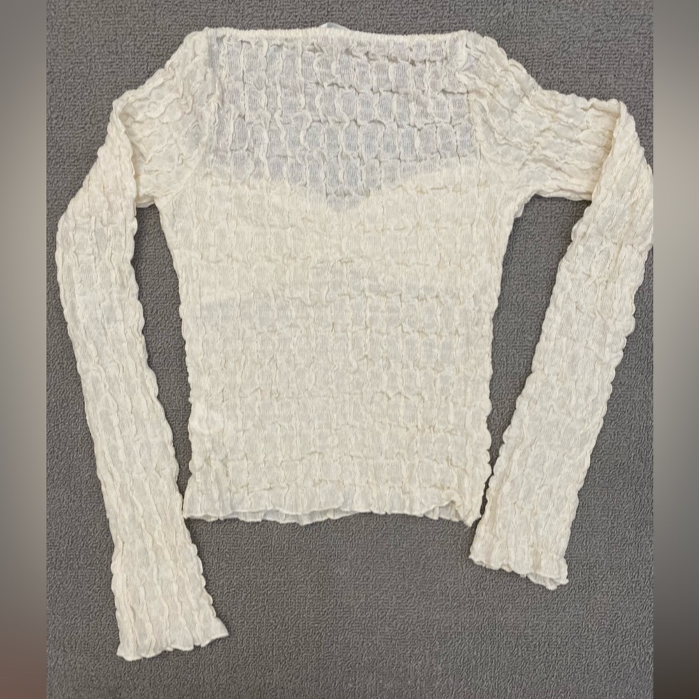 Pull & Bear Cream Ruched Sweetheart Neckline Coquette Romantic Cottagecore Y2K - Picture 3 of 6